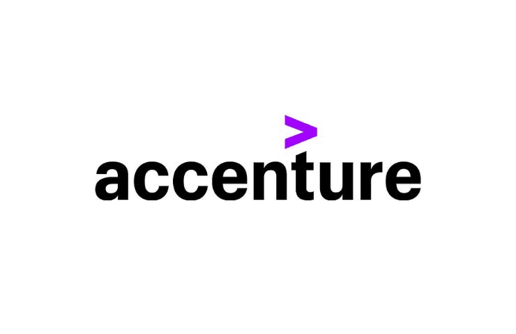 This image features the logo of Accenture, showcasing a sleek and modern design.