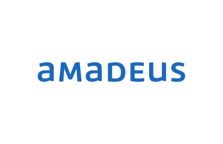 The image features the logo of Amadeus in a simple blue font.