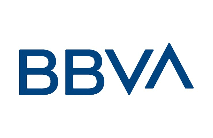 This image displays the logo of BBVA, a financial services company.
