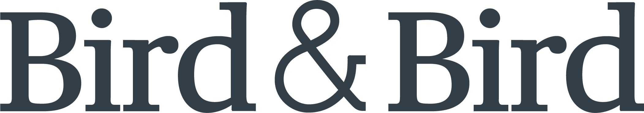 The image shows the logo of Bird & Bird, stylized in a simple black font on a white background.