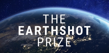 An artistic representation of the Earth featuring the Earthshot Prize logo.