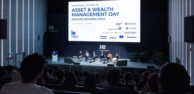 A panel discussion during the Asset & Wealth Management Day at IE University.