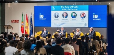 A panel discussion on public policy in Europe at IE University.