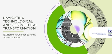 A report cover featuring the title 'Navigating Technological and Geopolitical Transformation' with graphics and institutional logos.