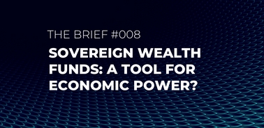 The image presents a title about sovereign wealth funds and their role in economic power.