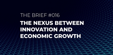 A graphic design featuring the title 'The Nexus Between Innovation and Economic Growth'.