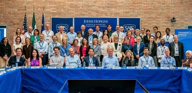 A diverse group of professionals gathered for a conference at Johns Hopkins University.