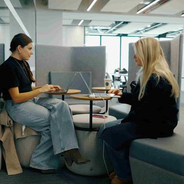 Two girls at he Media Lab