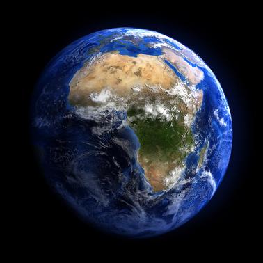 A high-resolution image of Earth from space highlighting Africa and Europe.