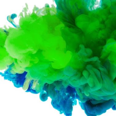 green and blue smoke