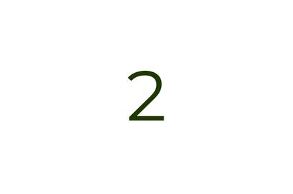The image displays the number two in a simple, bold font.