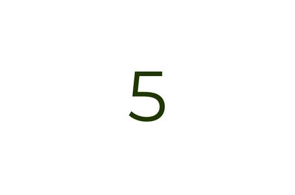 A large number '5' displayed in a minimalistic style.