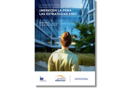 The image presents a report cover discussing the value of ESG strategies.