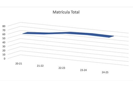 This image displays a line graph showing total enrollment over different academic years.