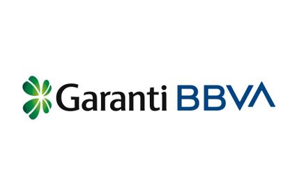 Logo of Garanti BBVA featuring a green flower icon next to the text Garanti BBVA.
