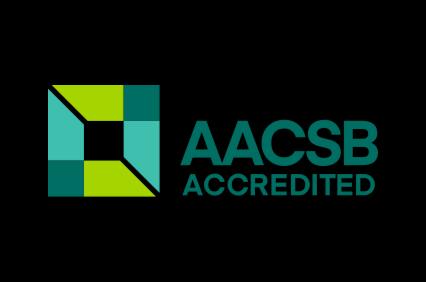 The image displays a logo representing AACSB accreditation.