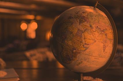 World globe orange colour