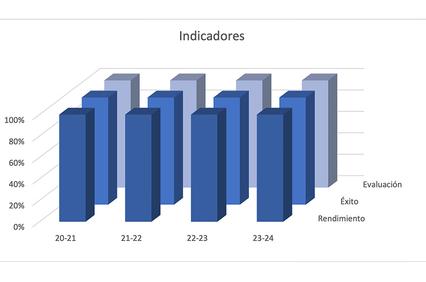 This image shows a bar chart representing indicators over different years.
