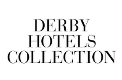 A logo for Derby Hotels Collection in a minimalist style.