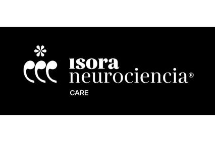 A logo for Isora Neurociencia with a focus on care.