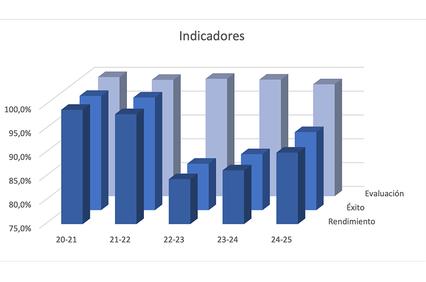 A bar chart displaying indicators of performance and success over several years.