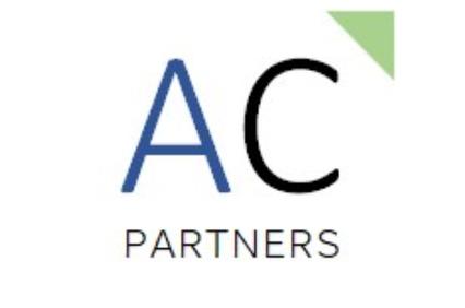 Logo of AC Partners featuring stylized letters 'AC' in blue and 'PARTNERS' in black with a green triangular accent.