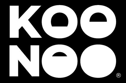 The image features a stylized logo with the word 'KOONOO' in bold, white letters on a black background.