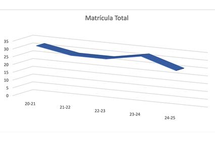 The graph depicts the total enrollment numbers over several academic years.