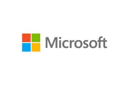 The logo of Microsoft displaying four colored squares next to the company name.