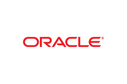 The logo of Oracle Corporation, featuring the word 'ORACLE' in red letters against a white background.