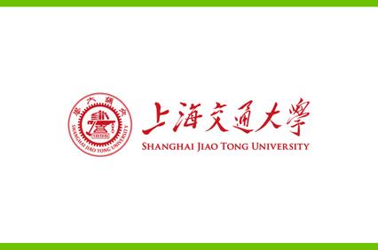 The logo of Shanghai Jiao Tong University, featuring its name in Chinese characters and English with a red seal on a green background.