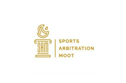 A logo representing the Sports Arbitration Moot with a stylized trophy design.