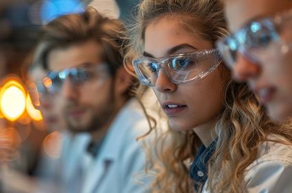 A group of scientists working in a laboratory setting.