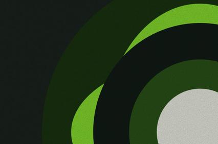 A series of concentric circles in varying shades of green and black.