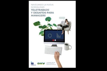 An illustration depicting remote work and challenges for managers.