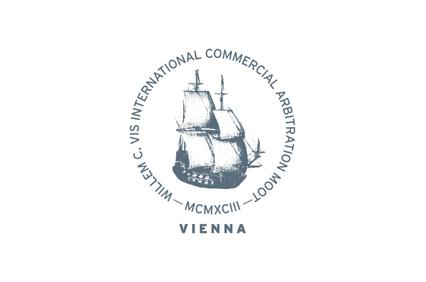 A logo featuring a sailing ship surrounded by text related to international commercial arbitration.