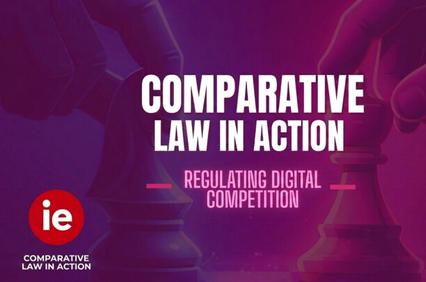 An illustration depicting the theme of regulating digital competition in comparative law.