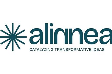 This image features a logo with the word 'alinneac' and a starburst design.