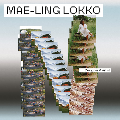 A creative collage featuring the name Mae-Ling Lokko along with various images and artistic elements.