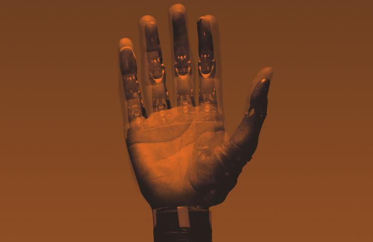 Hands shadow orange colour
