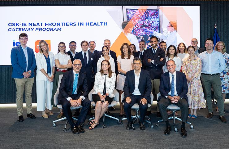 A group of professionals gathered for the GSK-IE Next Frontiers in Health Gateway Program.