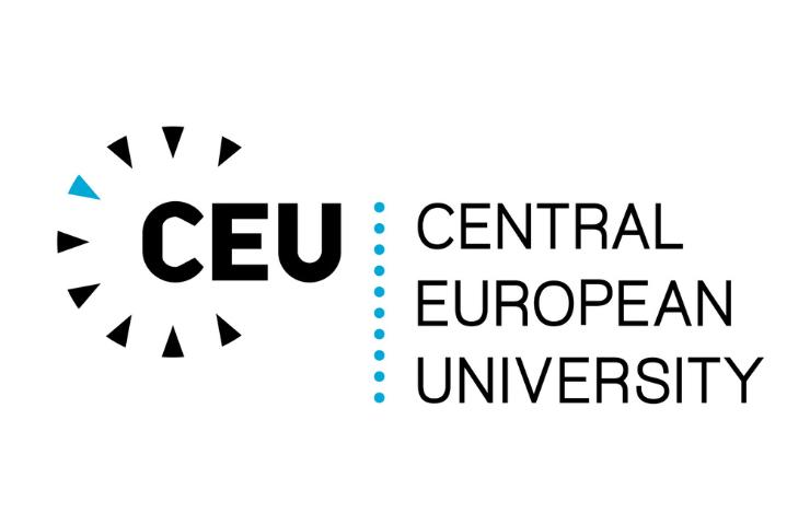 Logo of the Central European University featuring a stylized sun and dots design next to the text 'CEU Central European University'.