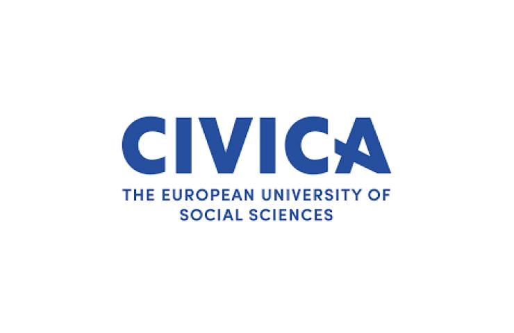 The logo of CIVICA, The European University of Social Sciences, featuring blue text on a white background.