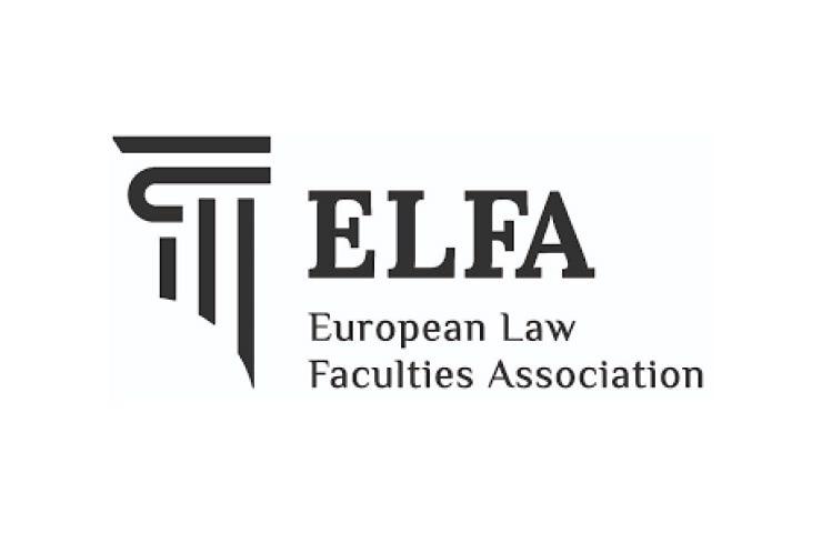 Logo of the European Law Faculties Association, abbreviated as ELFA, featuring a stylized column design next to the acronym and full name.