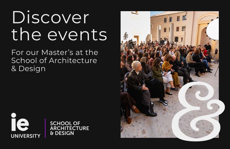 A large audience gathers at an event for the Master's program at the School of Architecture and Design.