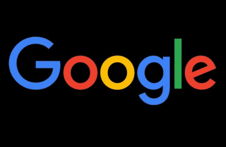 The image features the Google logo against a black background.