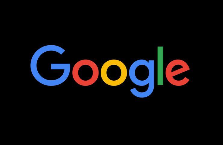 The Google logo displayed in colorful letters on a black background.