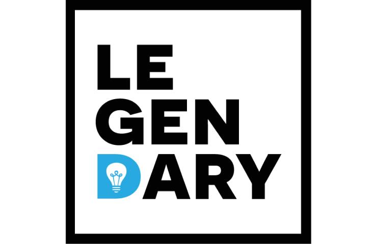 A logo featuring the text 'LE GEN DARY' with a light bulb graphic inside a blue speech bubble on the 'D'.