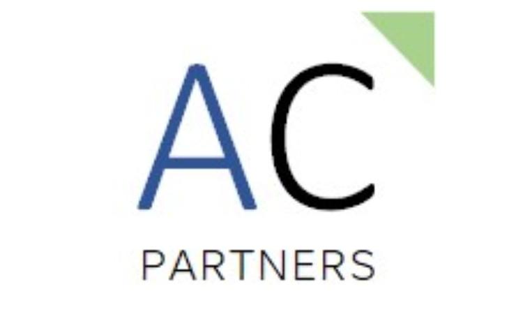 Logo of AC Partners featuring stylized letters 'AC' in blue and 'PARTNERS' in black with a green triangular accent.