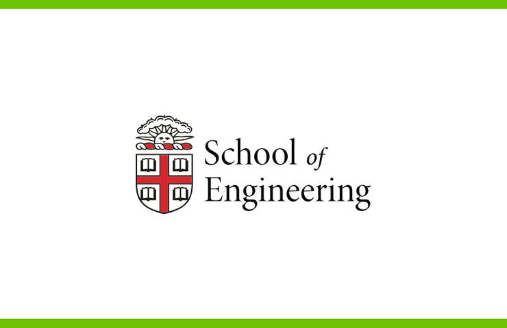 Logo of the School of Engineering featuring a shield with four quadrants and a garnished crown above, on a green-bordered white background.